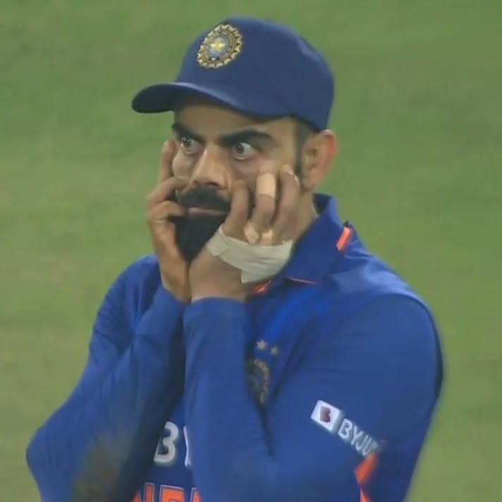 Virat Kohli's confused and shocked face